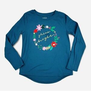 Cat&Jack Shine Bright Long Sleeve Sequin Tee Girls Size 10-12